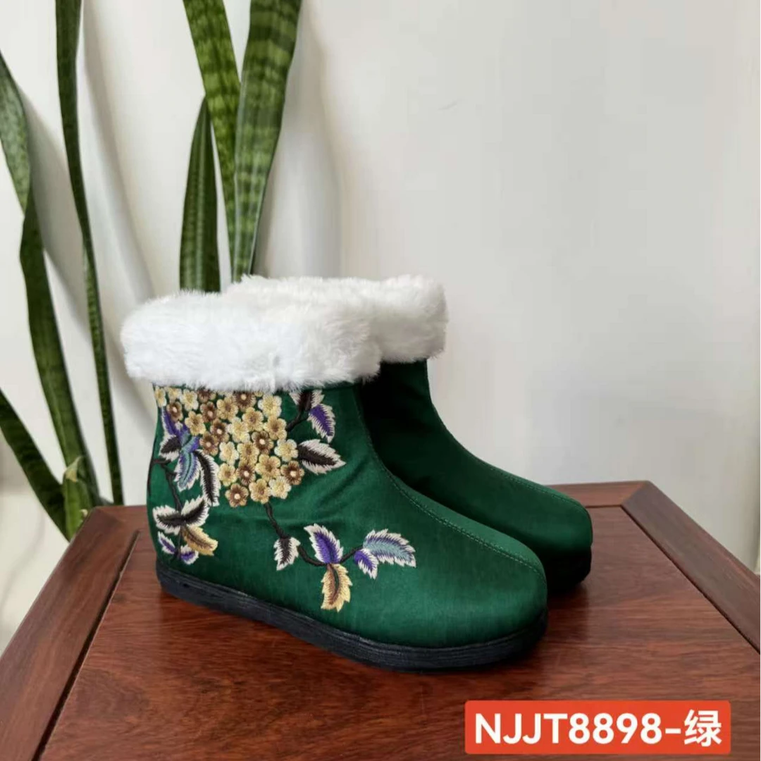 娜家国风绣球花靴NJJT（8898）