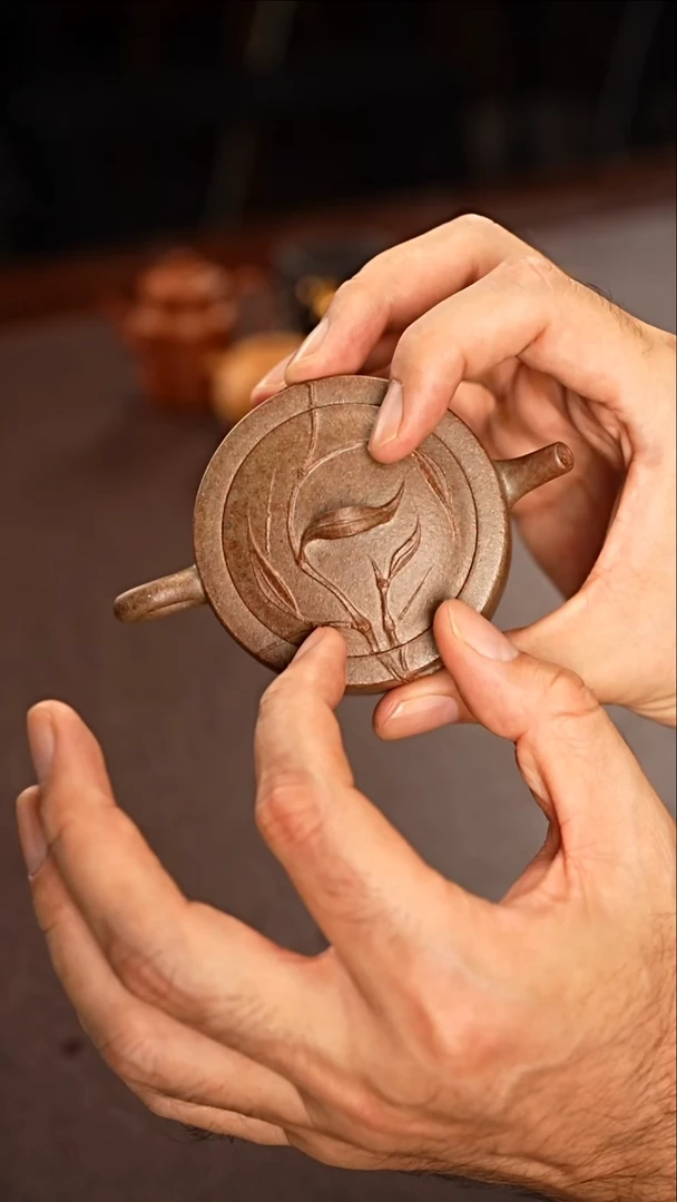 茶壶紫砂贴叶小周盘
