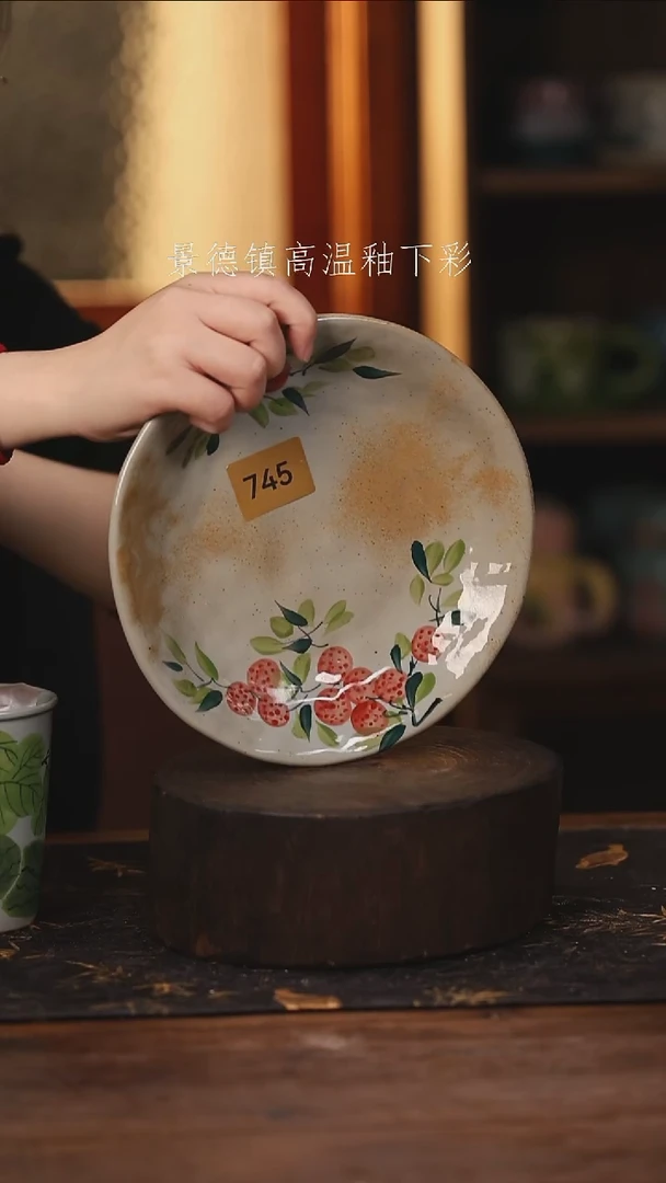 陶瓷景德镇高温釉下手绘陶瓷@L745@