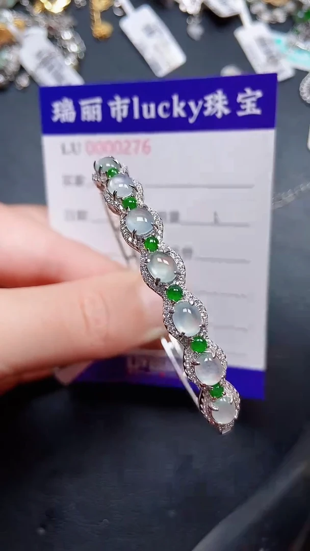 颈饰银S925镶嵌翡翠0276