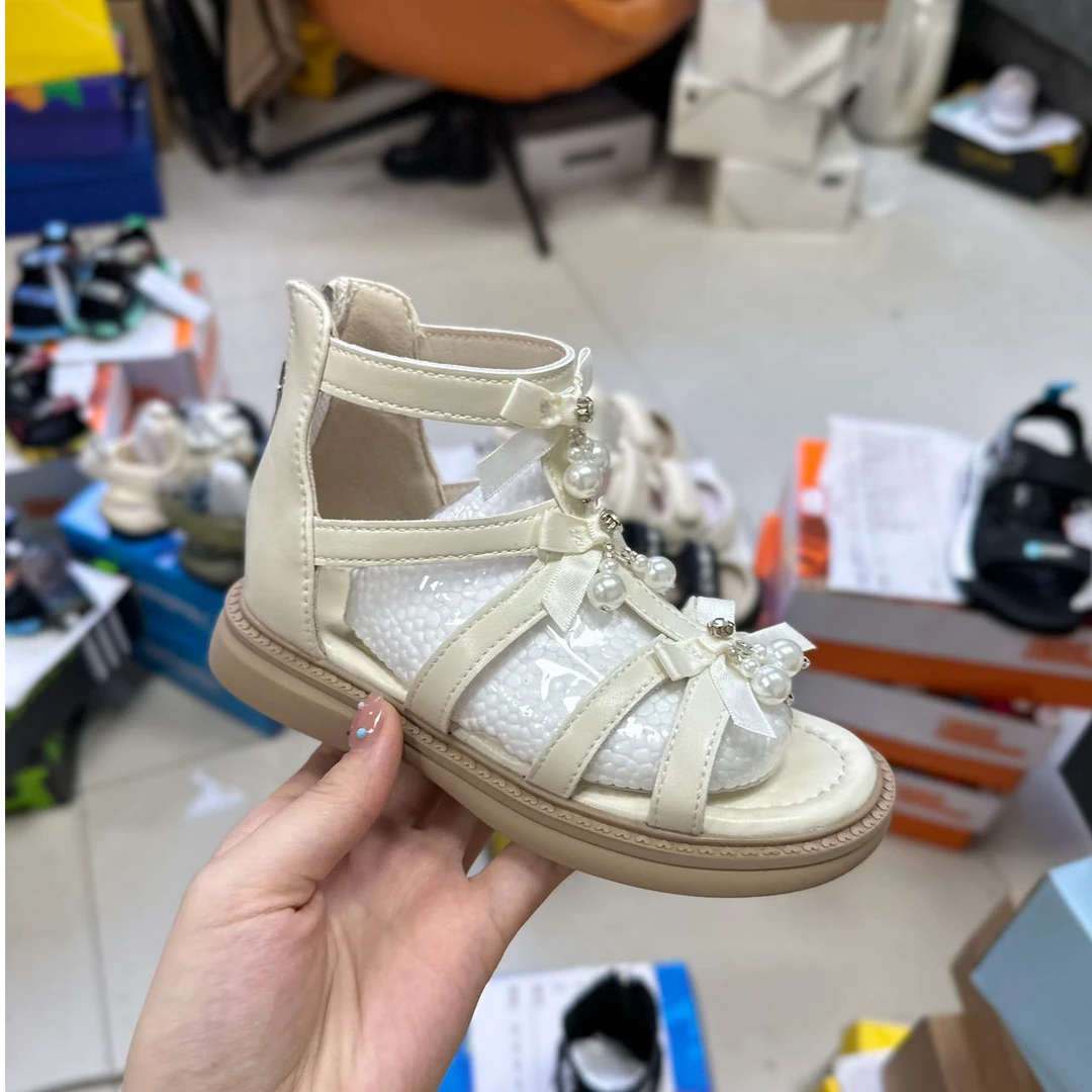 6886夏款款舒适凉鞋米色（温州童鞋）