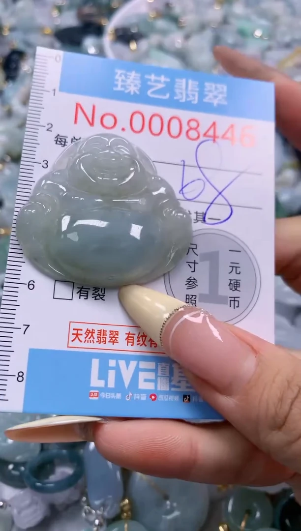 翡翠未镶嵌颈饰含绳0008446