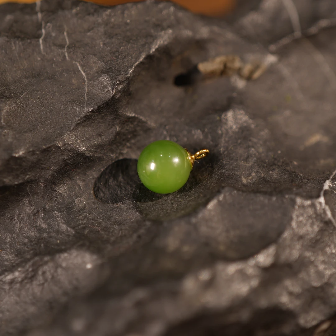 和田玉碧玉圆珠 KT24022225