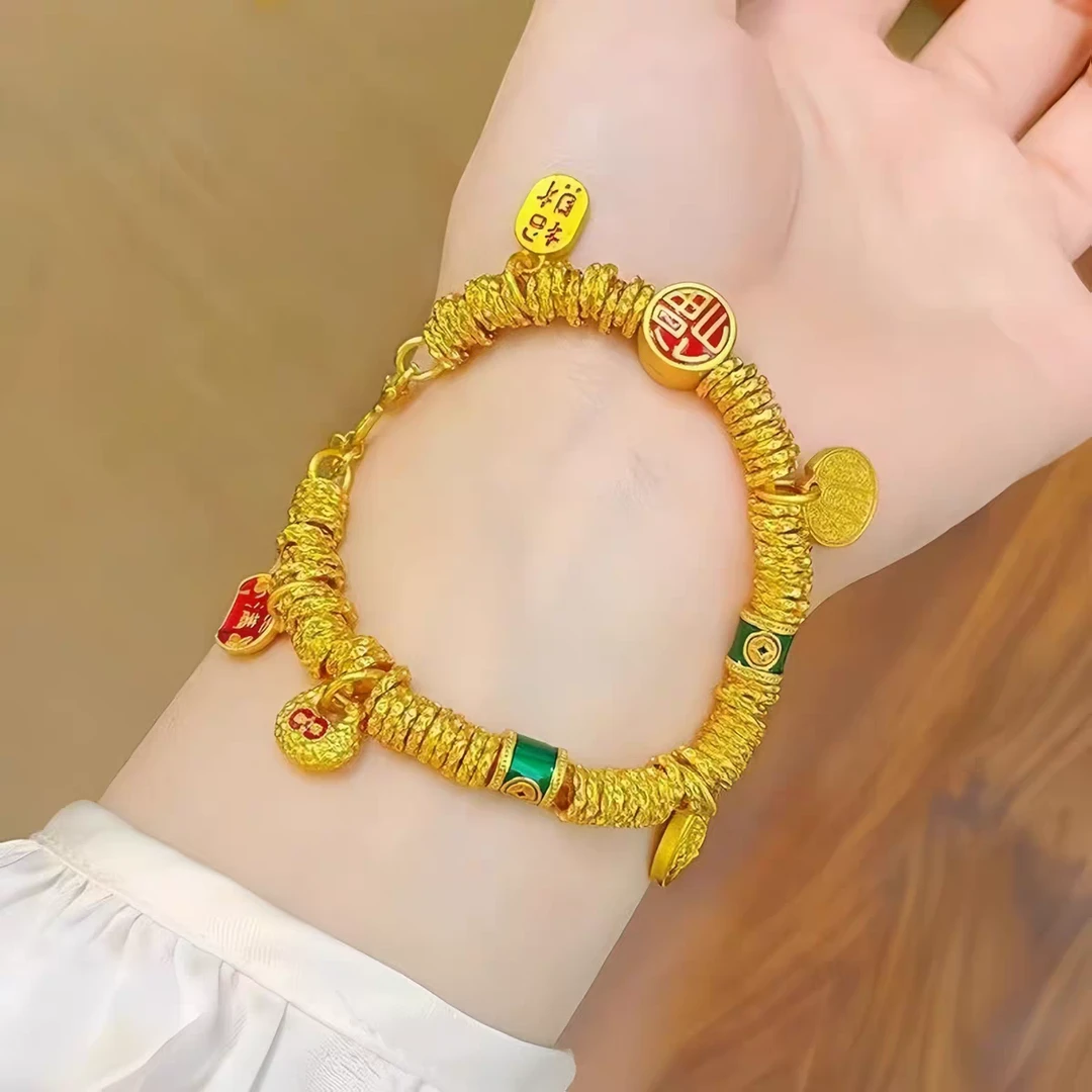 999镀K黄财神盘缠精致复古百搭链条21
