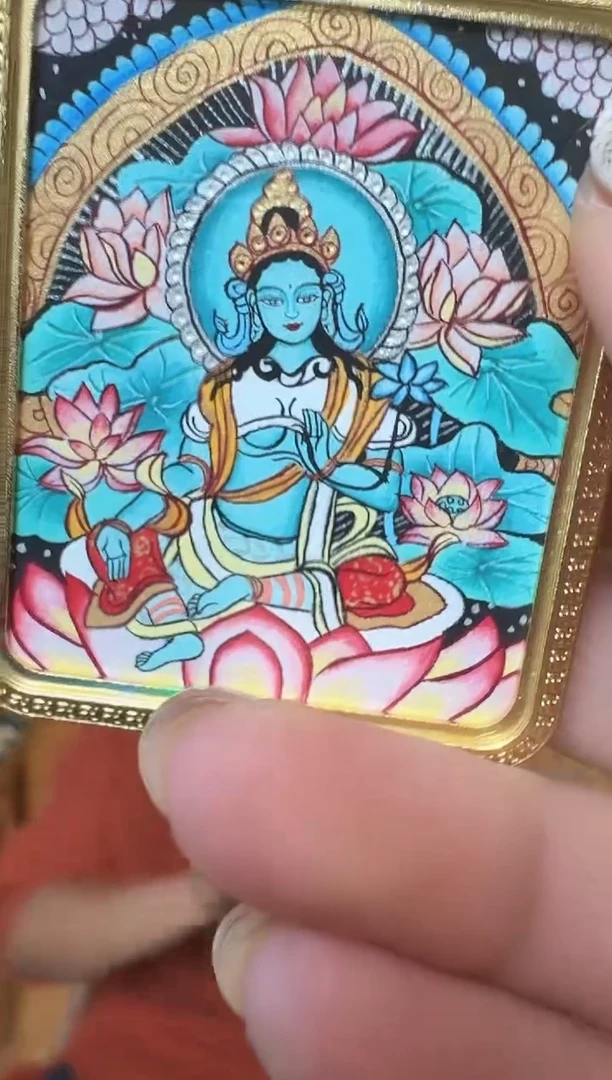 吊坠绿妈妈--热贡纯手绘