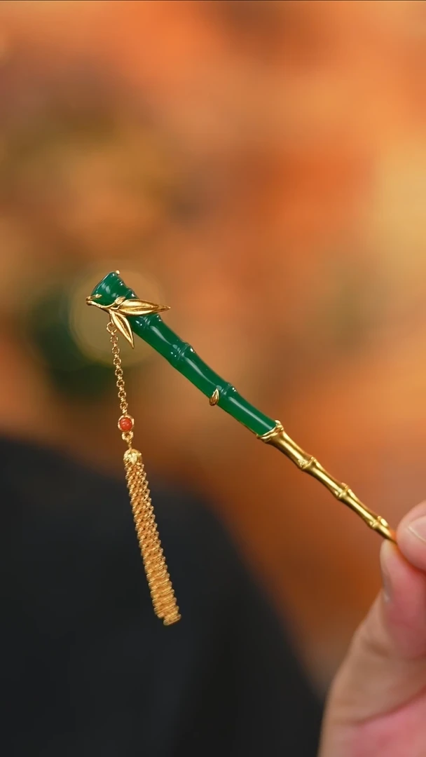 玛瑙/玉髓发簪银S925镶嵌新款