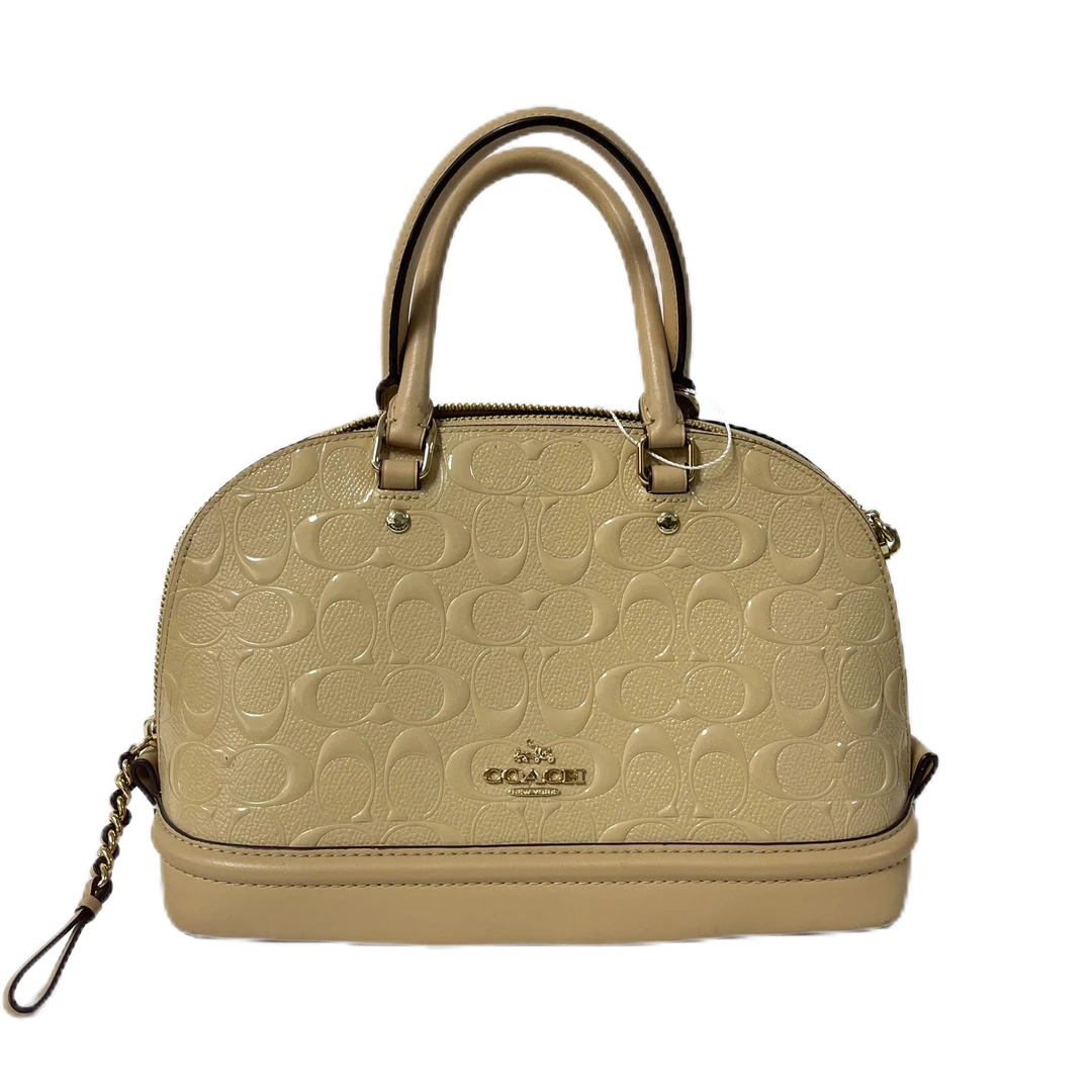 95新 COACH/蔻驰 奶茶色压花单肩手提贝壳包 AF-10015-B