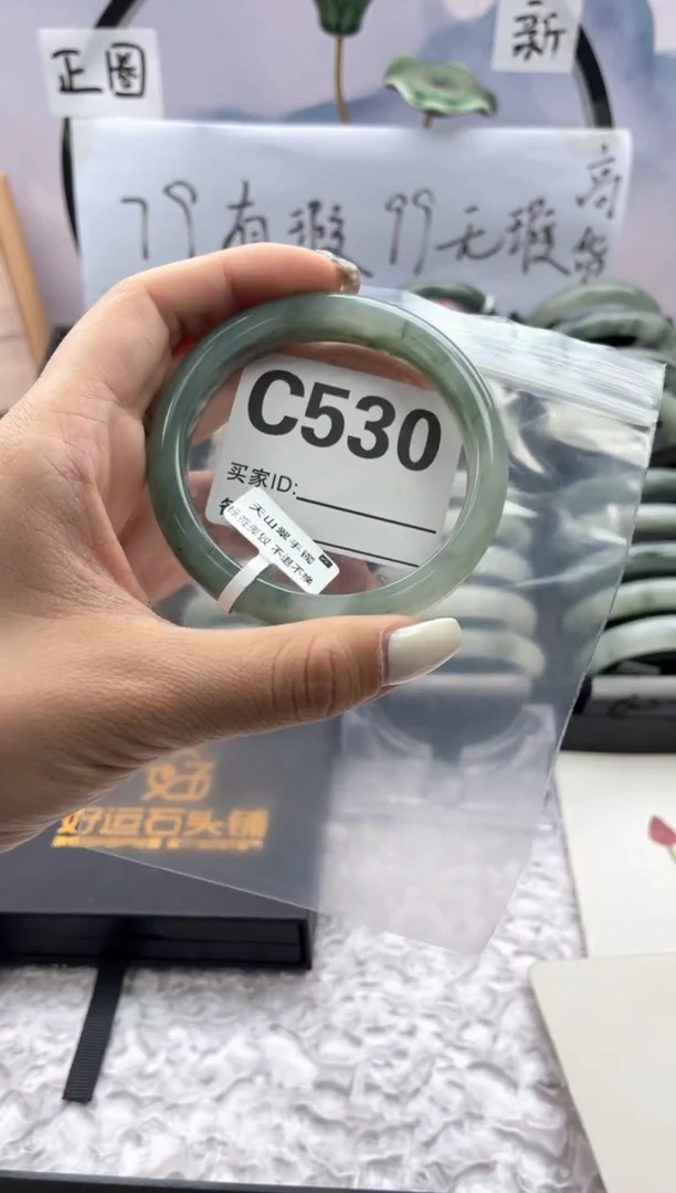 石英质玉（天山翠）手镯未镶嵌530