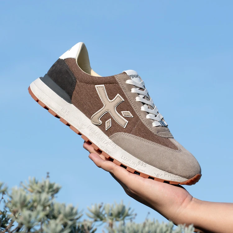 PRMAMITA轻奢休闲冬装氛围感男鞋真皮手工高档男款阿甘米字鞋617