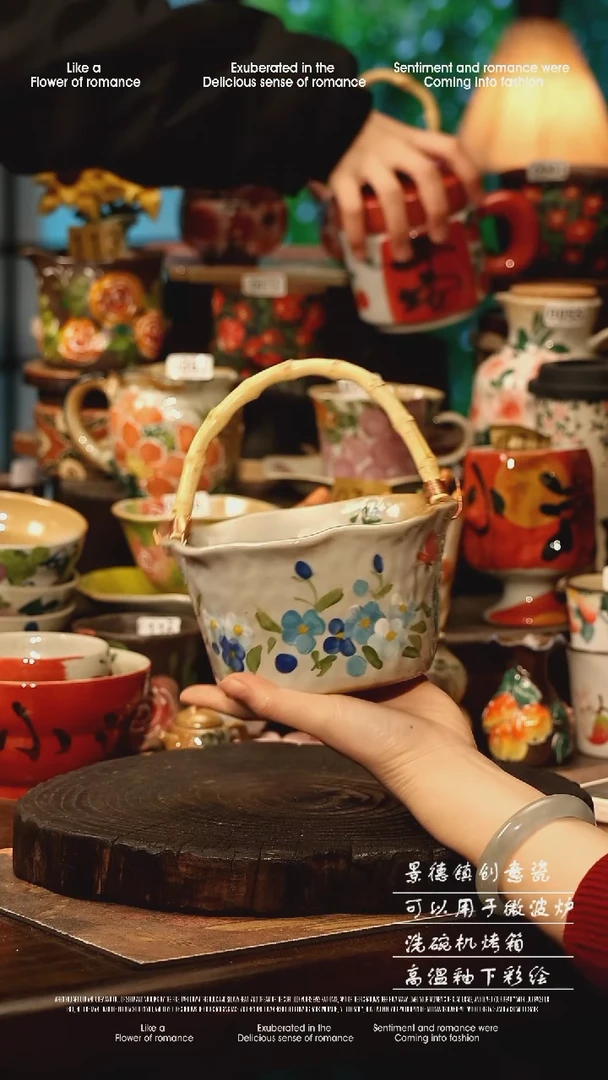 陶瓷景德镇高温釉下彩手工手绘款式