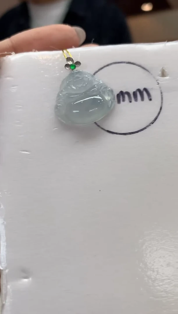 翡翠18K金镶嵌吊坠(不含链)佛公