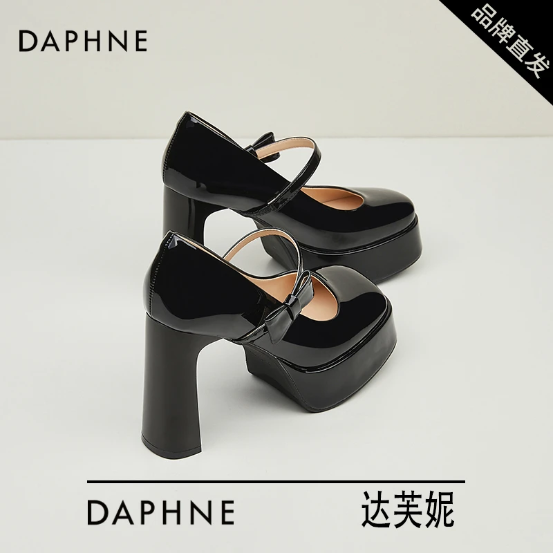 达芙妮复古高跟鞋法式小个子恨天高白色芭比Jk鞋子粗跟玛丽珍单鞋