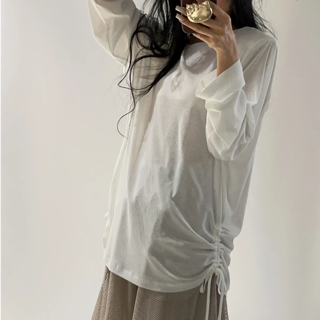 VIVISPLENDID20252#（定制款NO退NO换）抽绳防晒超大T恤