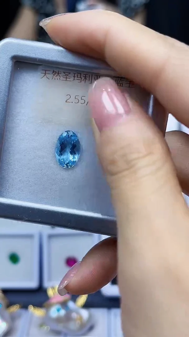 海蓝宝石笔搁未镶嵌裸石