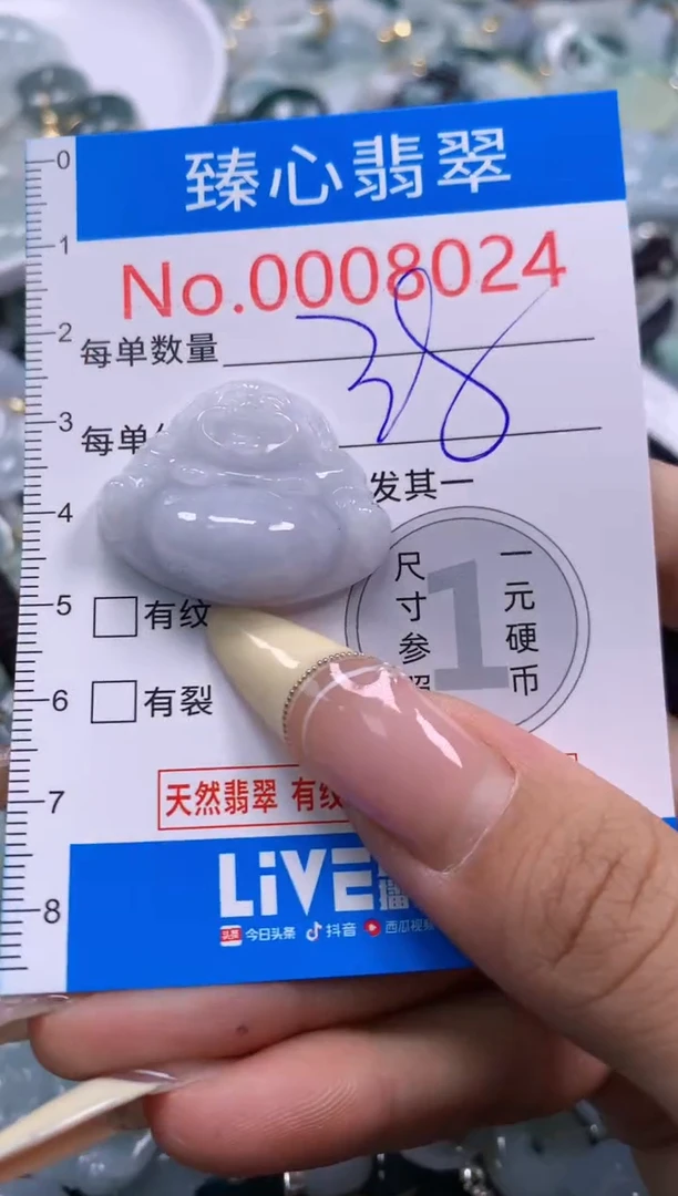 翡翠未镶嵌颈饰含绳0008024