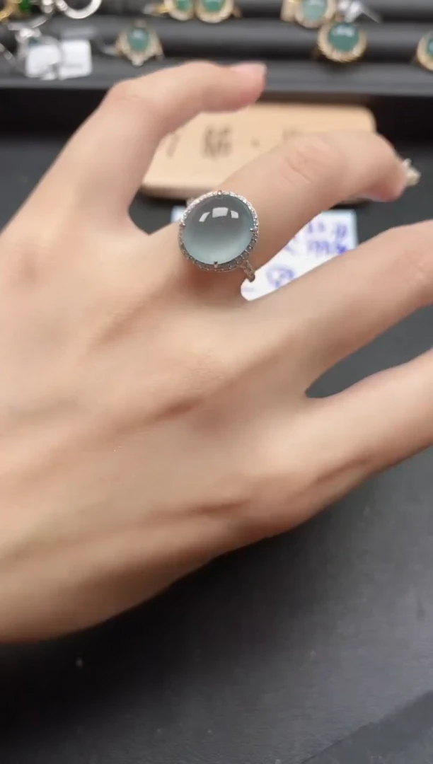 翡翠戒指银S925镶嵌51511