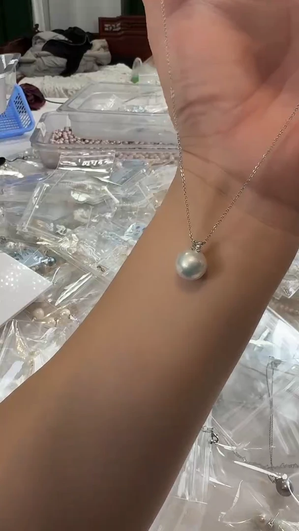 吊坠(赠链)未镶嵌淡水珍珠11-12mm 白珠王妃