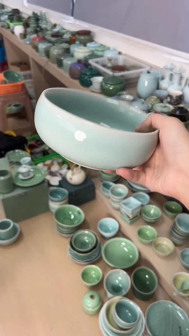龙泉云间青瓷小米茶器