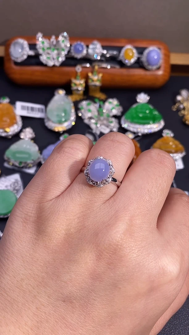 【闪购商品】翡翠戒指18K金镶嵌戒指