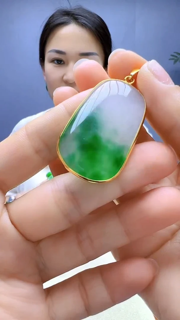 翡翠14K金镶嵌颈饰丹丹diy颈饰