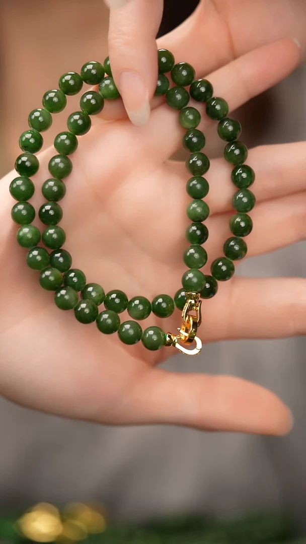 【闪购商品】和田玉（碧玉）项链未镶嵌±8mm和田玉碧玉项链