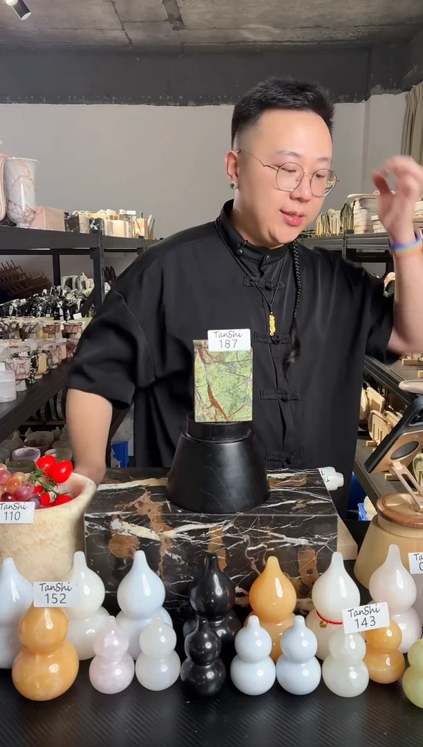 石材187雨林绿小方罐