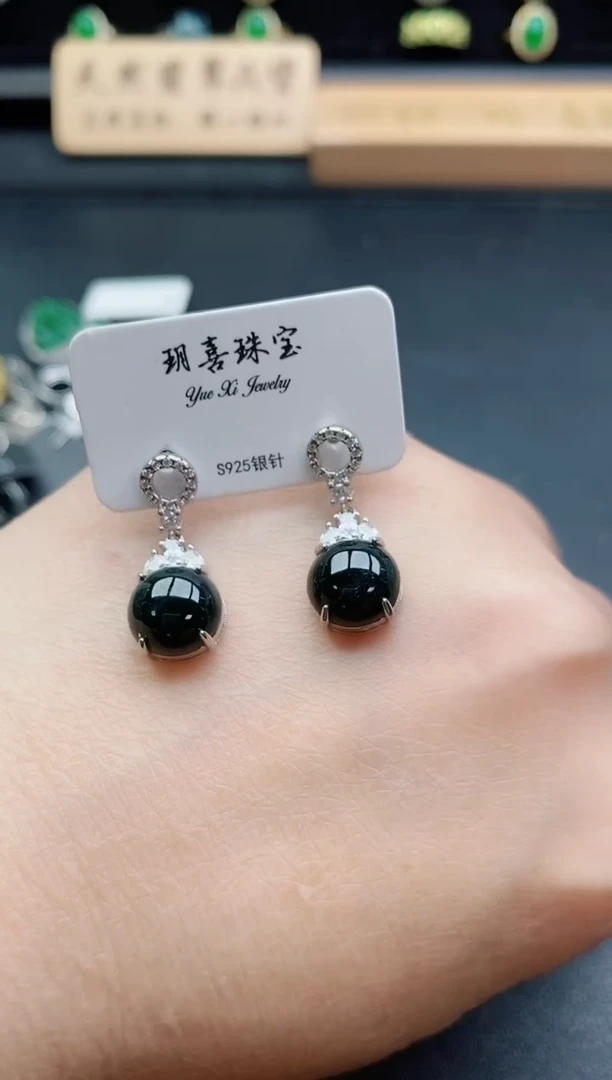 银S925镶嵌戒指翡翠1