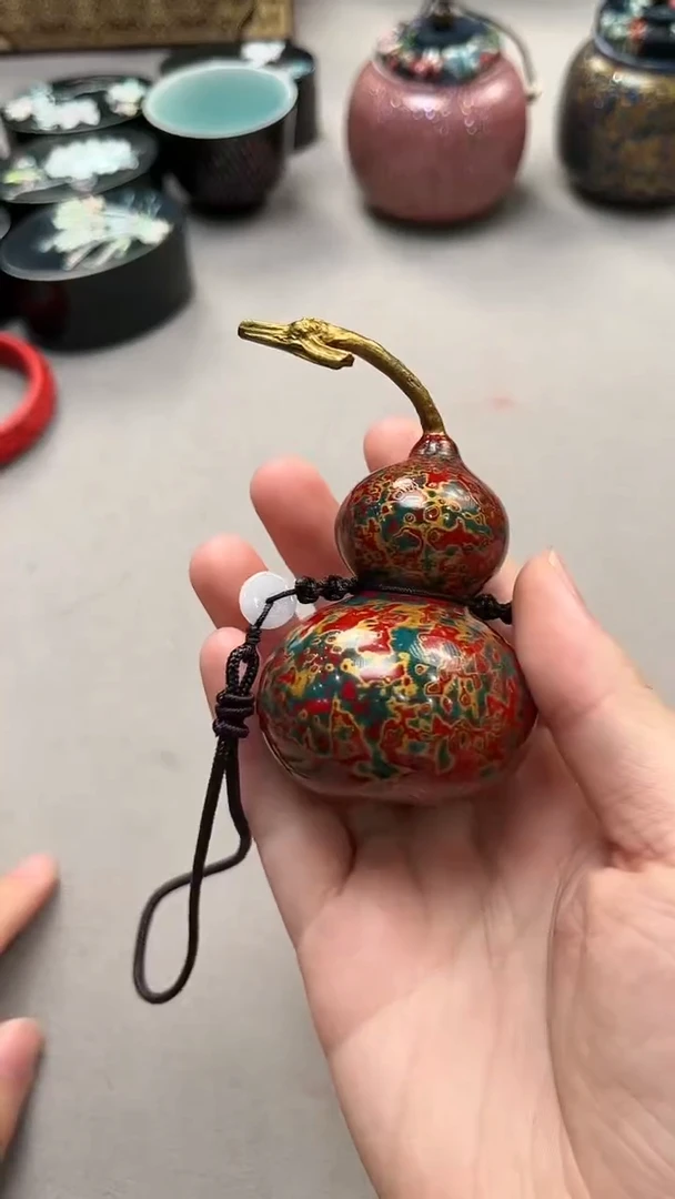 爱****二扬州漆器犀皮漆葫芦敦煌配色