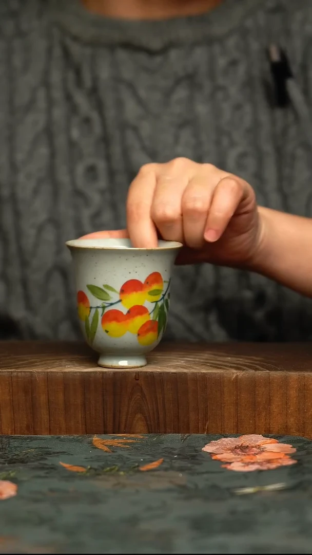 杯釉下彩手工手绘同款陶器