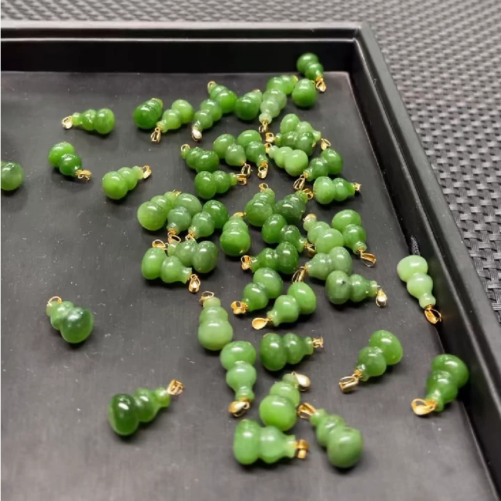 【老郑家】18K金和田玉葫芦挂件 多样性发1件不带链 1305