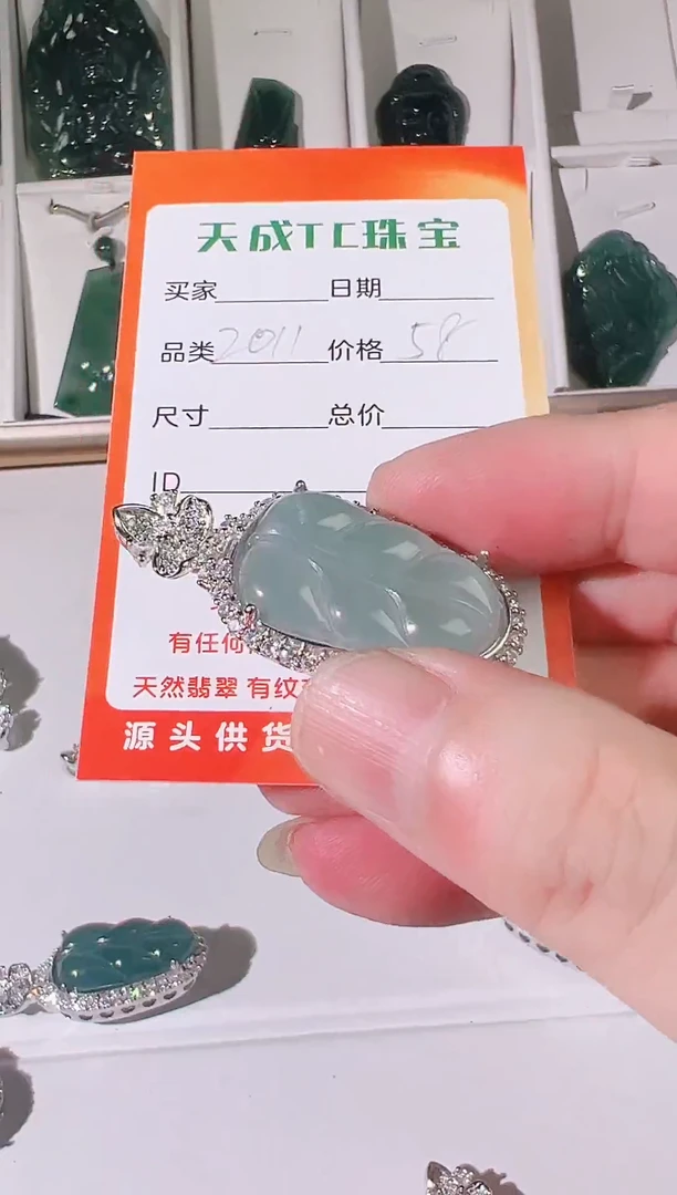 颈饰未镶嵌翡翠天然A货翡翠挂件