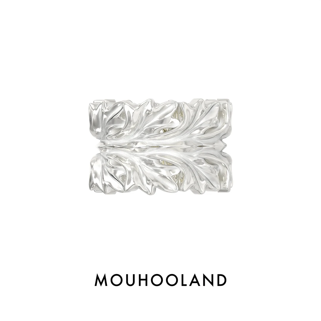 Mouhooland/暮后之地 925银戒指 茛苕叶戒指925银原创设计小众