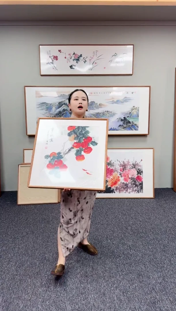 国画柿子60*60孙吉祥老师