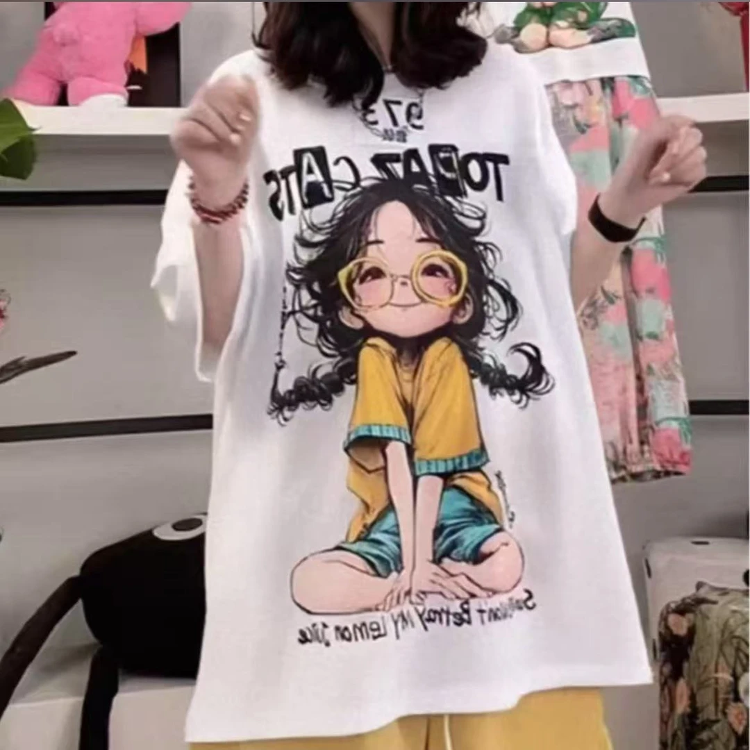 808福利款眼睛小女孩宽松短袖上衣