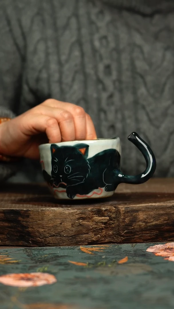 【闪购商品】杯釉下彩手工手绘同款陶器