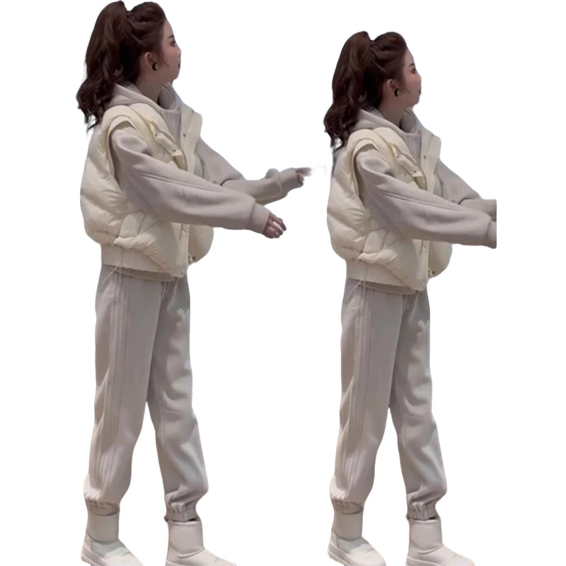 时尚休闲运动套装女秋冬高级感宽松连帽卫衣束脚裤洋气减龄两件套