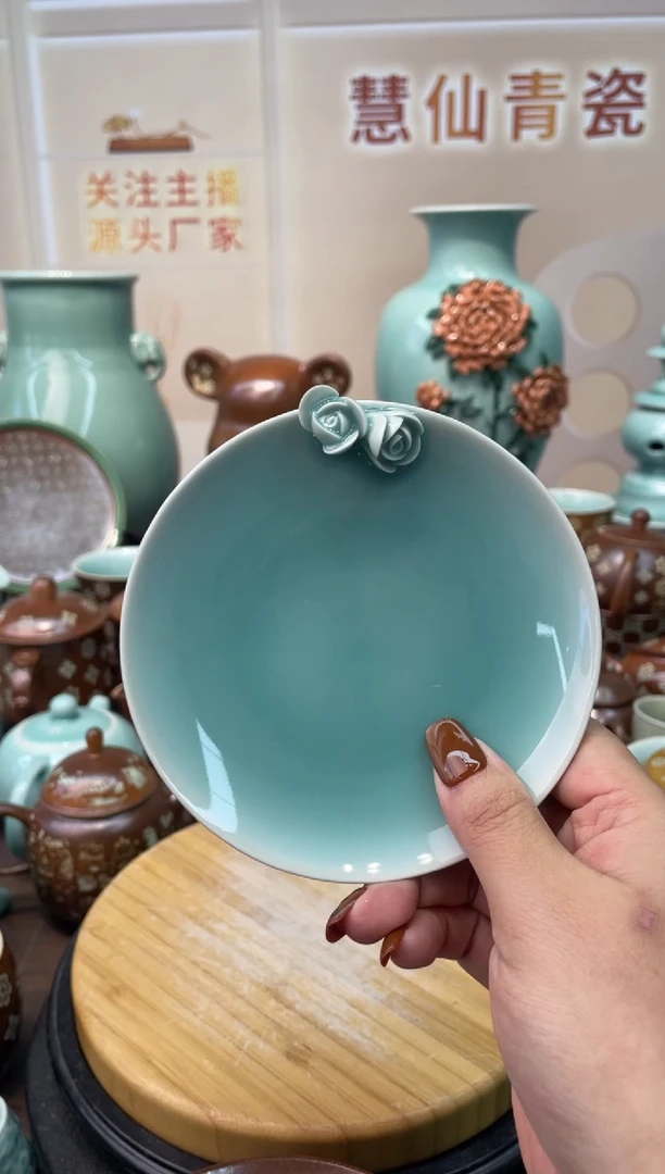 瓷手工捏花  慧仙青瓷 龙泉青瓷大促 不分正暇