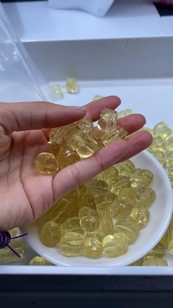 颈饰未镶嵌水晶X1407-经典净体黄水貔貅15*12mm*1个