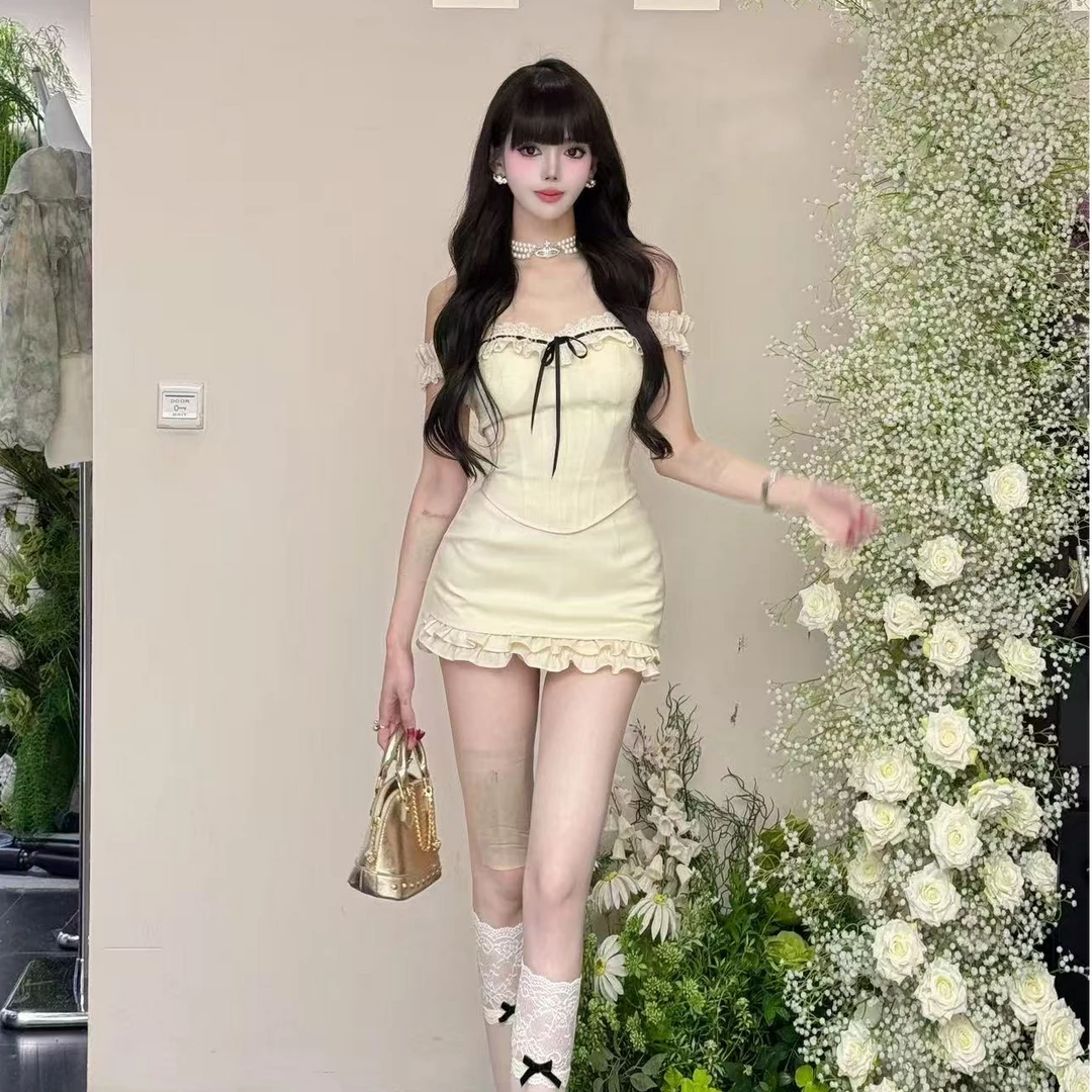 【泉泉推荐】【爱丽丝甜梦】纯欲风夏季性感辣妹风短款套装25418