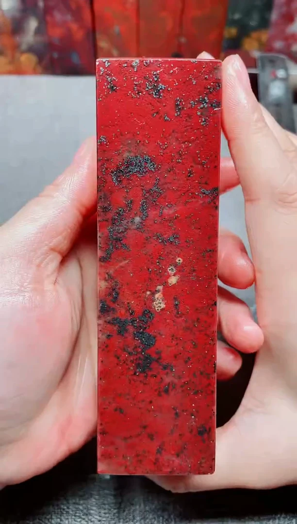 玉桂林鸡血玉素章--大地满红38