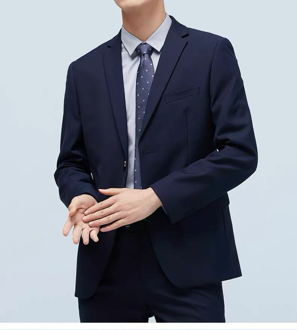 西服套装男款西装藏青商务休闲套西1200