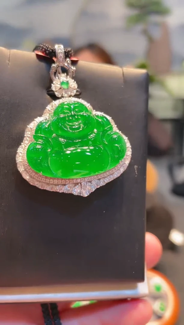 【闪购商品】翡翠颈饰18K金镶嵌A35天然A货翡翠