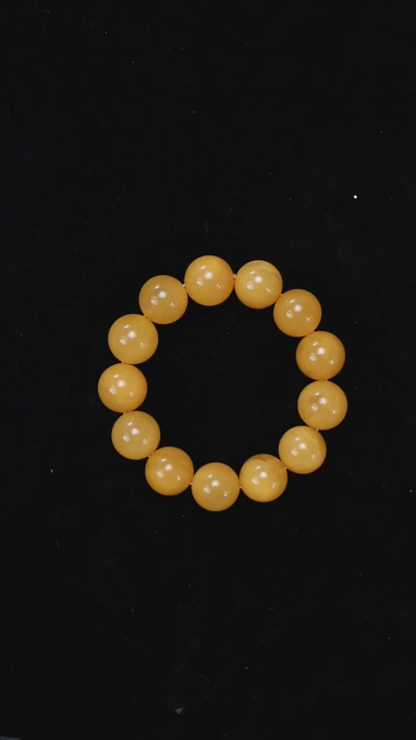 未镶嵌蜜蜡手串18+鸡油黄手串