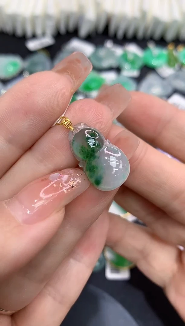 吊坠(不含链)18K金镶嵌翡翠111111111