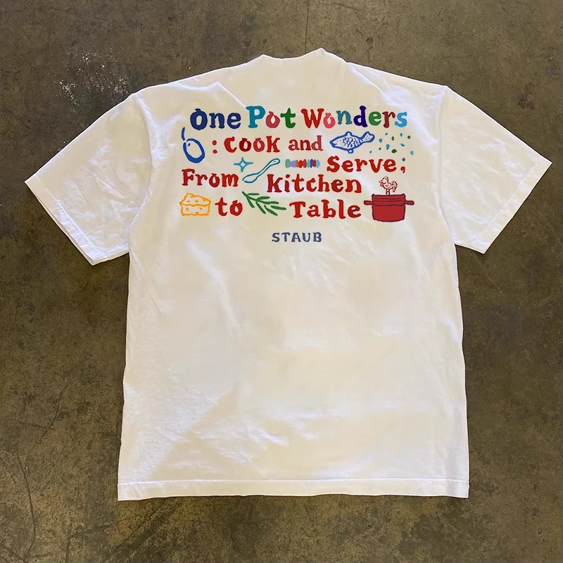 230g重磅不透设计感趣味英文印花时尚i小众款男女纯棉宽松短袖t恤