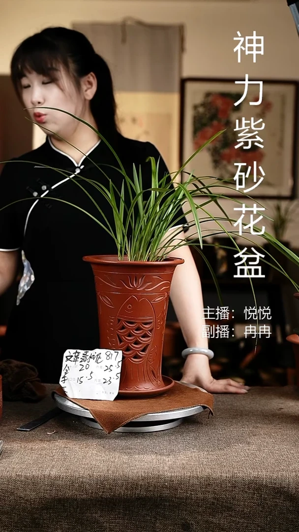 紫砂花盆花卉工艺817+z