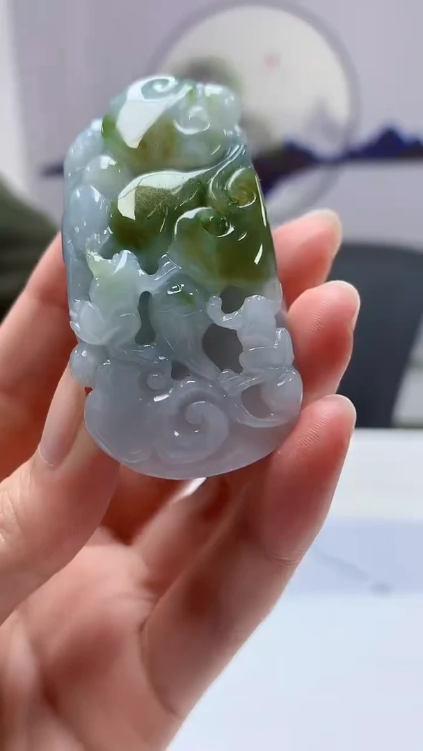 【闪购商品】定制翡翠未镶嵌5152zm-毛货挂件38