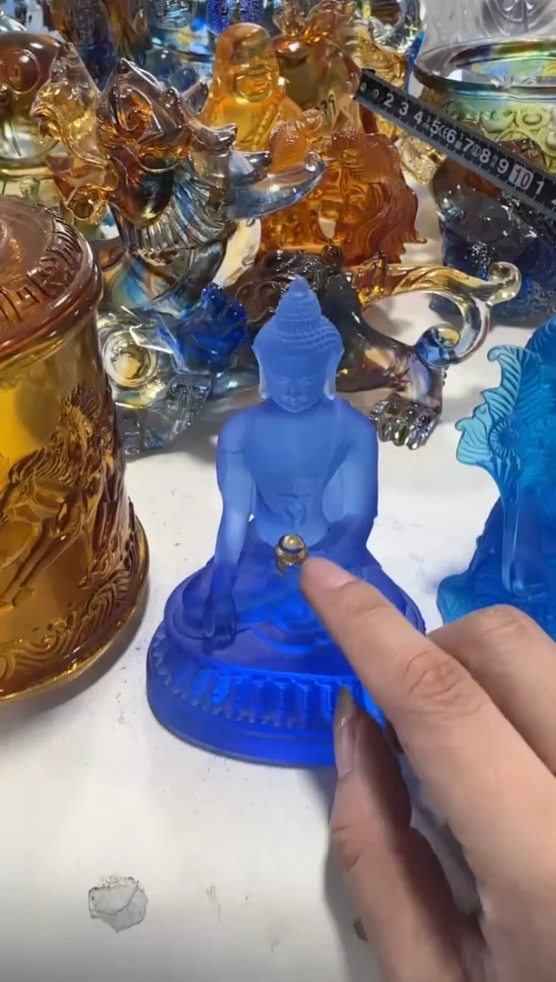 手工艺品琉璃药师  古法琉璃  微瑕介意勿拍 不退不换