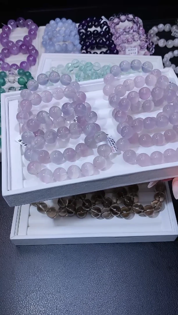手链未镶嵌萤石627.4剥皮葡萄萤石手串 多样性发其一