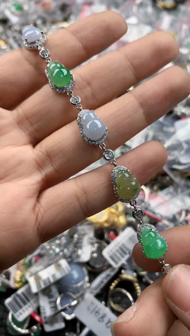 银S925镶嵌戒指翡翠888----3